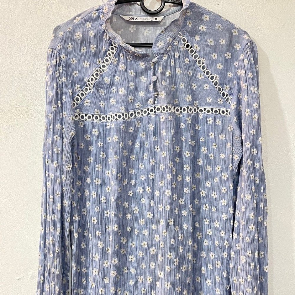 zara floral blouse